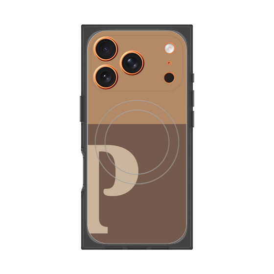 Premium Square Case with MagSafe［ Original - initial two tone - P brown ］
