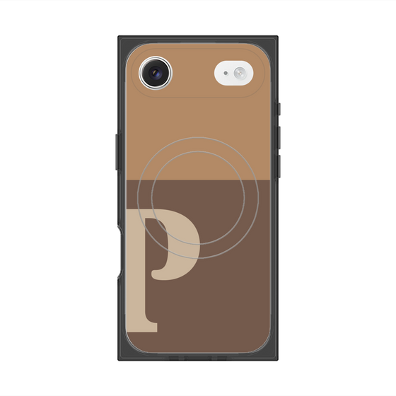 Premium Square Case with MagSafe［ Original - initial two tone - P brown ］