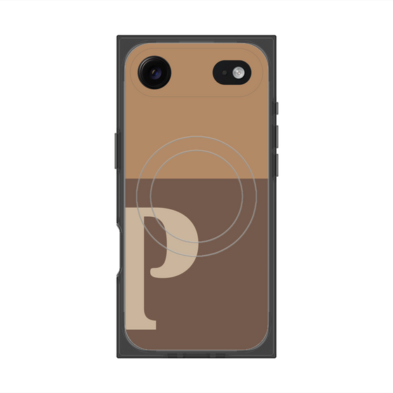 Premium Square Case with MagSafe［ Original - initial two tone - P brown ］