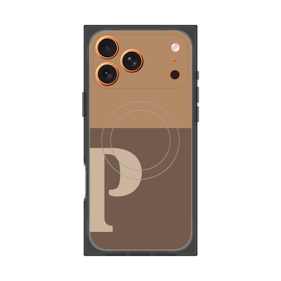 Premium Square Case with MagSafe［ Original - initial two tone - P brown ］