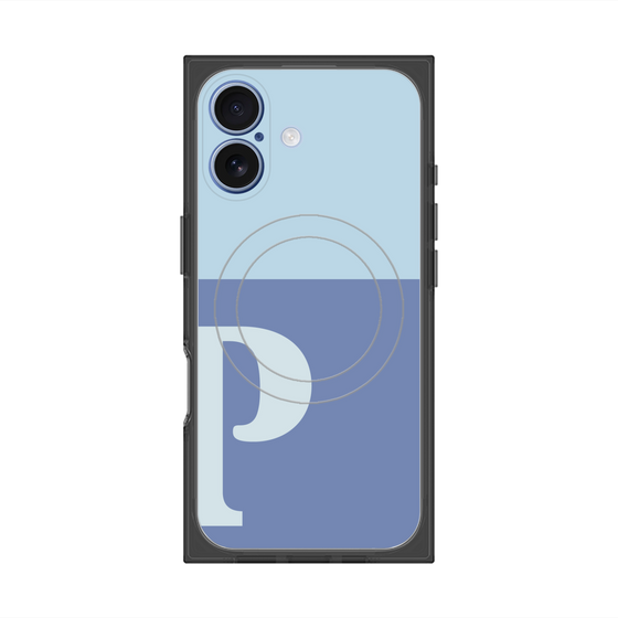 Premium Square Case with MagSafe［ Original - initial two tone - P blue ］