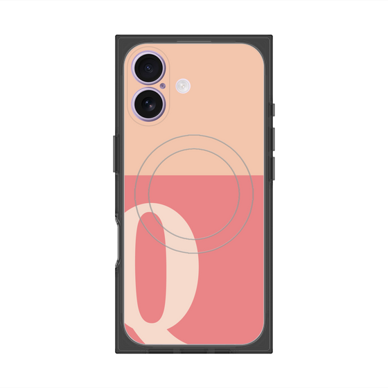 Premium Square Case with MagSafe［ Original - initial two tone - Q pink ］