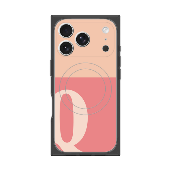 Premium Square Case with MagSafe［ Original - initial two tone - Q pink ］