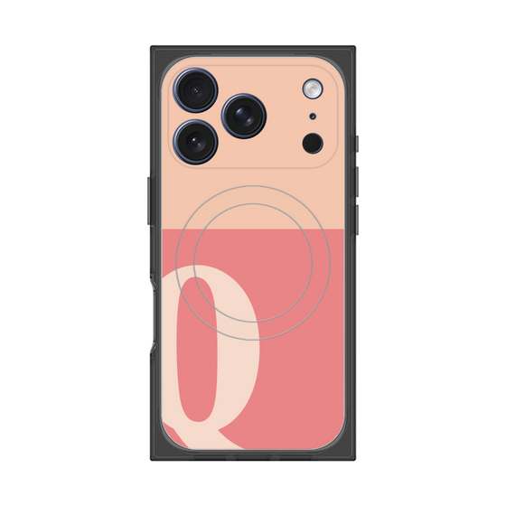 Premium Square Case with MagSafe［ Original - initial two tone - Q pink ］