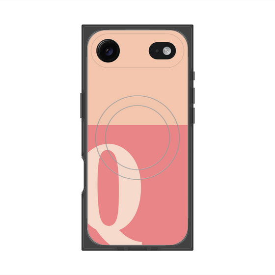 Premium Square Case with MagSafe［ Original - initial two tone - Q pink ］