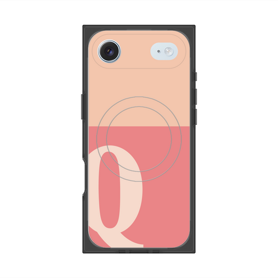 Premium Square Case with MagSafe［ Original - initial two tone - Q pink ］