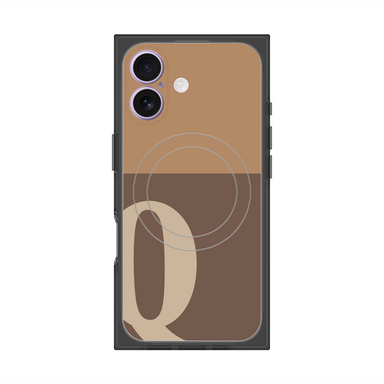Premium Square Case with MagSafe［ Original - initial two tone - Q brown ］