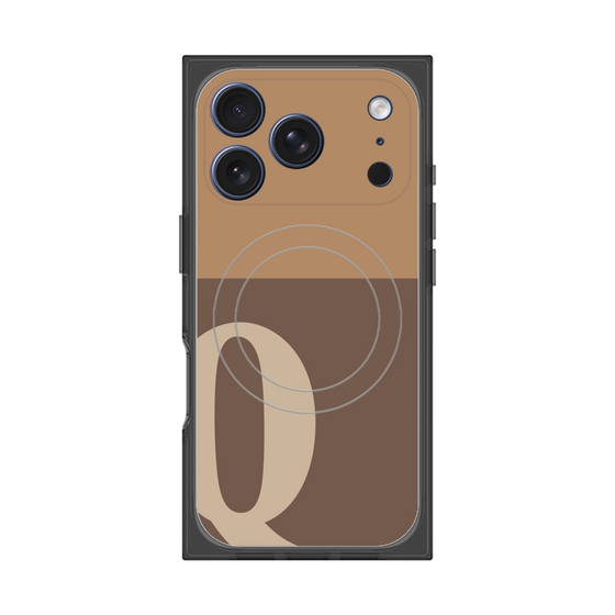 Premium Square Case with MagSafe［ Original - initial two tone - Q brown ］
