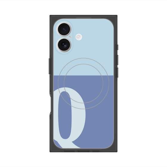Premium Square Case with MagSafe［ Original - initial two tone - Q blue ］