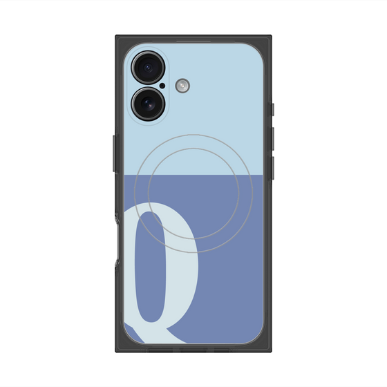 Premium Square Case with MagSafe［ Original - initial two tone - Q blue ］
