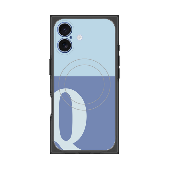 Premium Square Case with MagSafe［ Original - initial two tone - Q blue ］