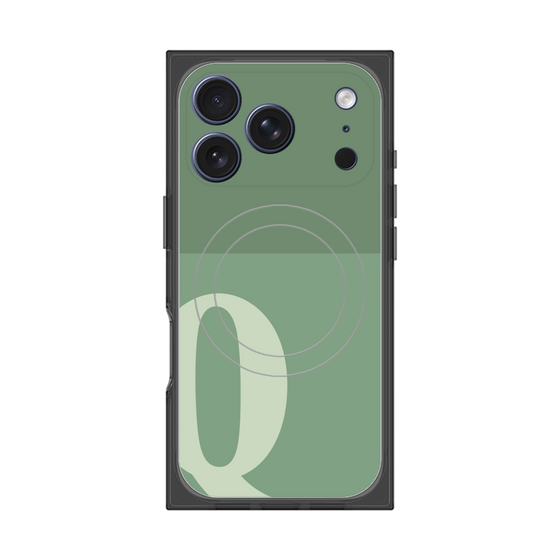 Premium Square Case with MagSafe［ Original - initial two tone - Q green ］