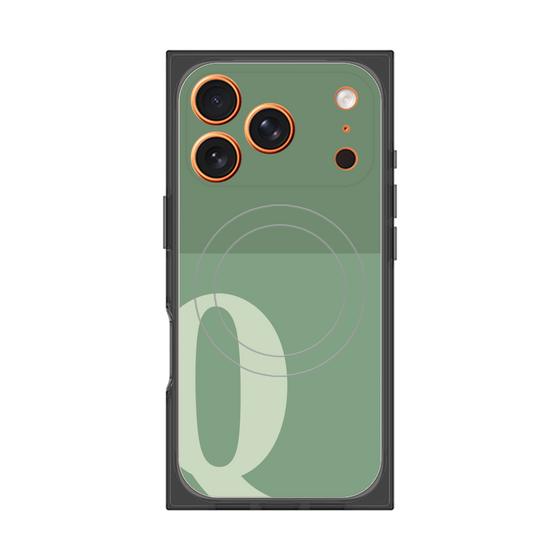 Premium Square Case with MagSafe［ Original - initial two tone - Q green ］