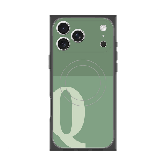 Premium Square Case with MagSafe［ Original - initial two tone - Q green ］