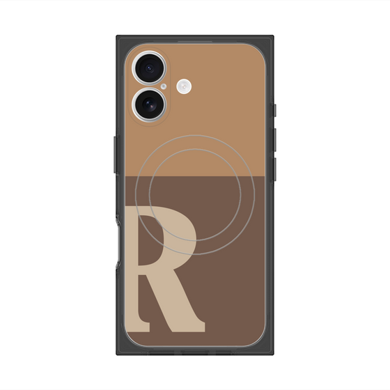 Premium Square Case with MagSafe［ Original - initial two tone - R brown ］