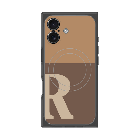 Premium Square Case with MagSafe［ Original - initial two tone - R brown ］