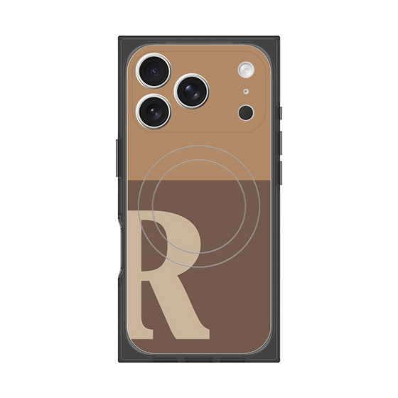 Premium Square Case with MagSafe［ Original - initial two tone - R brown ］