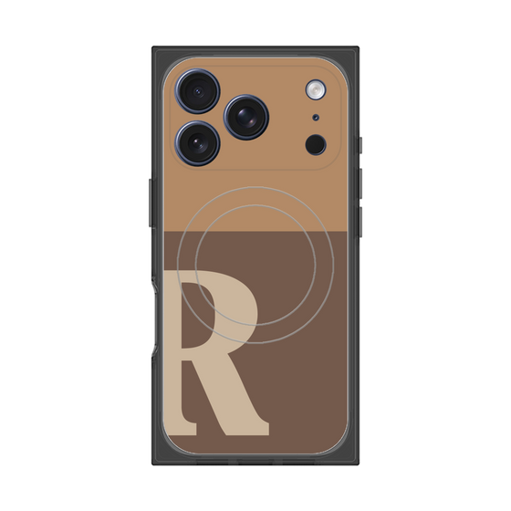 Premium Square Case with MagSafe［ Original - initial two tone - R brown ］