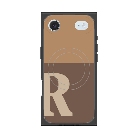 Premium Square Case with MagSafe［ Original - initial two tone - R brown ］