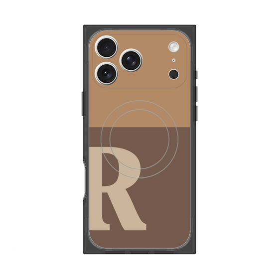 Premium Square Case with MagSafe［ Original - initial two tone - R brown ］