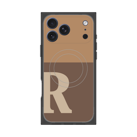 Premium Square Case with MagSafe［ Original - initial two tone - R brown ］