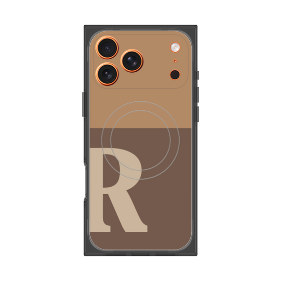 Premium Square Case with MagSafe［ Original - initial two tone - R brown ］