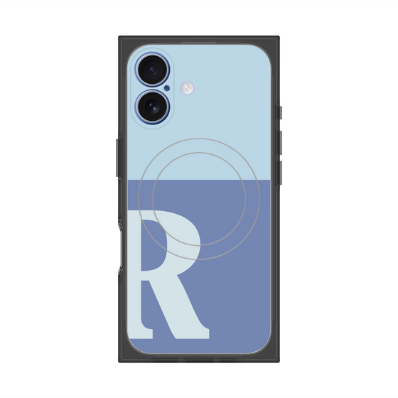 Premium Square Case with MagSafe［ Original - initial two tone - R blue ］