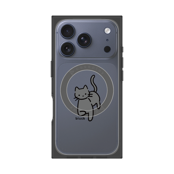 Premium Square Case with MagSafe［ Original - CASEPLAY Cat - black ］