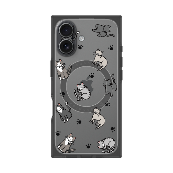 Premium Square Case with MagSafe［ Original - CASEPLAY Cat All-over Pattern - color ］