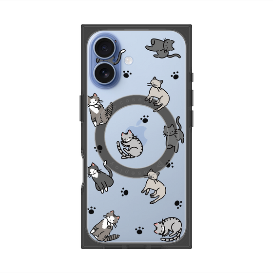 Premium Square Case with MagSafe［ Original - CASEPLAY Cat All-over Pattern - color ］