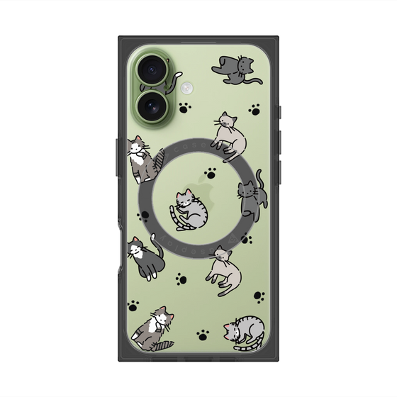 Premium Square Case with MagSafe［ Original - CASEPLAY Cat All-over Pattern - color ］