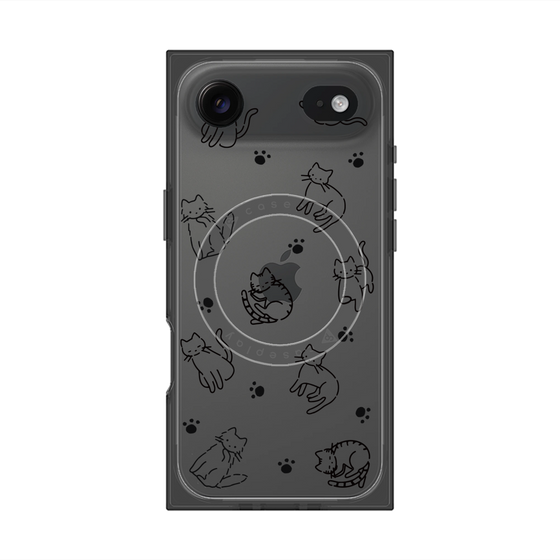 Premium Square Case with MagSafe［ Original - CASEPLAY Cat All-over Pattern - black ］
