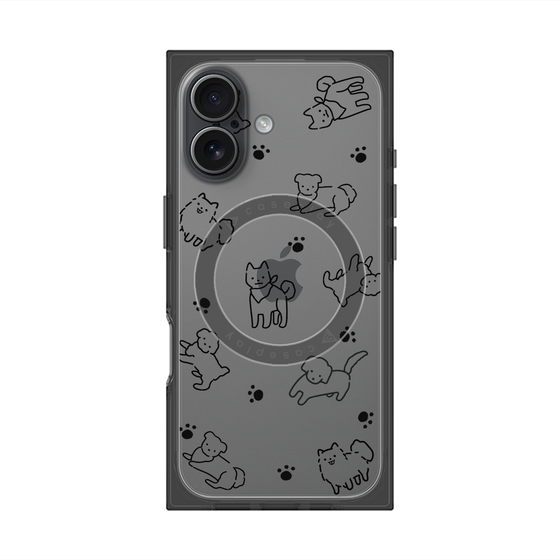 Premium Square Case with MagSafe［ Original - CASEPLAY Dog All-over Pattern - black ］