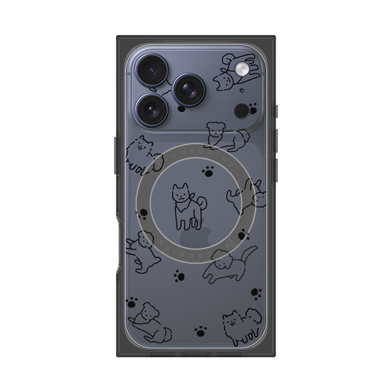 Premium Square Case with MagSafe［ Original - CASEPLAY Dog All-over Pattern - black ］