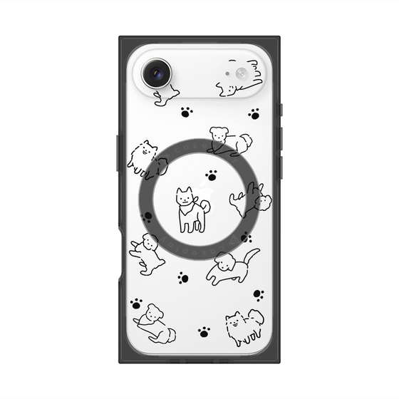 Premium Square Case with MagSafe［ Original - CASEPLAY Dog All-over Pattern - black ］