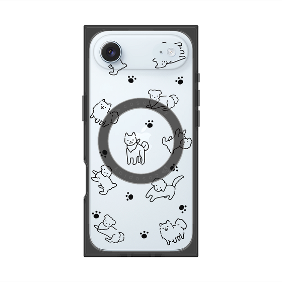 Premium Square Case with MagSafe［ Original - CASEPLAY Dog All-over Pattern - black ］