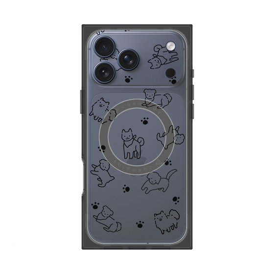 Premium Square Case with MagSafe［ Original - CASEPLAY Dog All-over Pattern - black ］