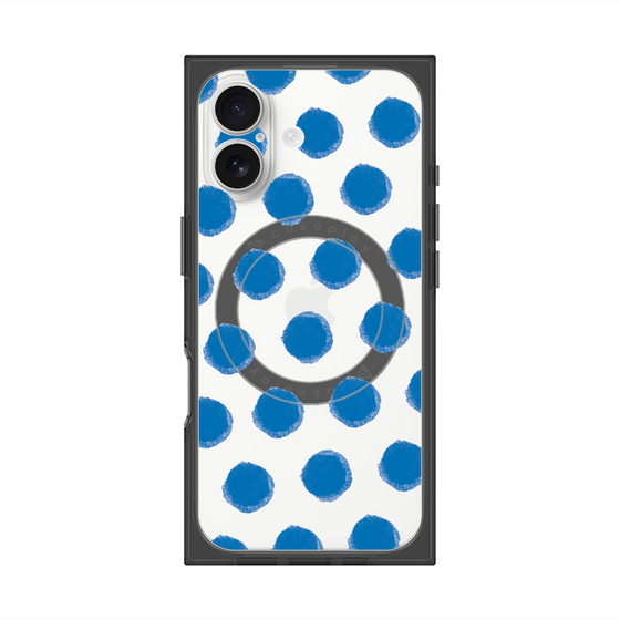 Premium Square Case with MagSafe［ Original - Favorite Color Polka Dots - Blue ］