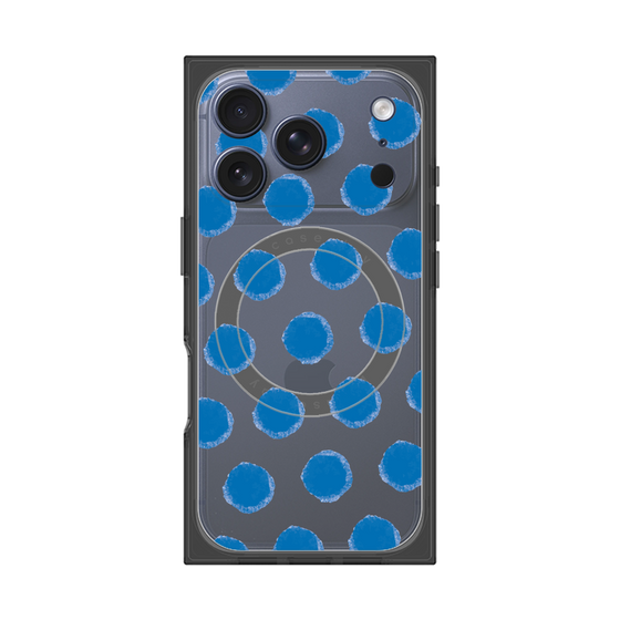 Premium Square Case with MagSafe［ Original - Favorite Color Polka Dots - Blue ］