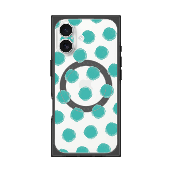 Premium Square Case with MagSafe［ Original - Favorite Color Polka Dots - Green ］