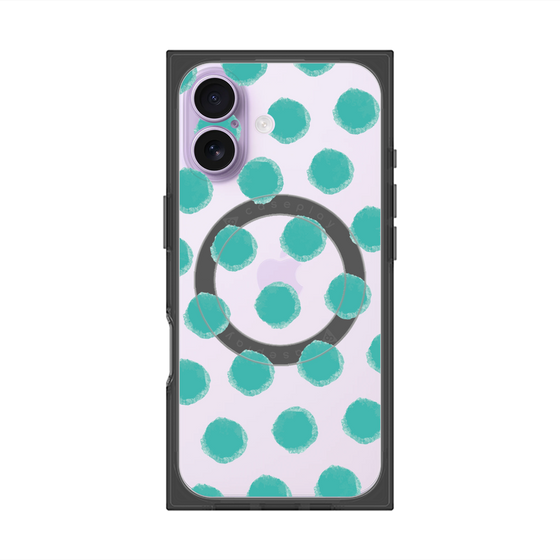 Premium Square Case with MagSafe［ Original - Favorite Color Polka Dots - Green ］
