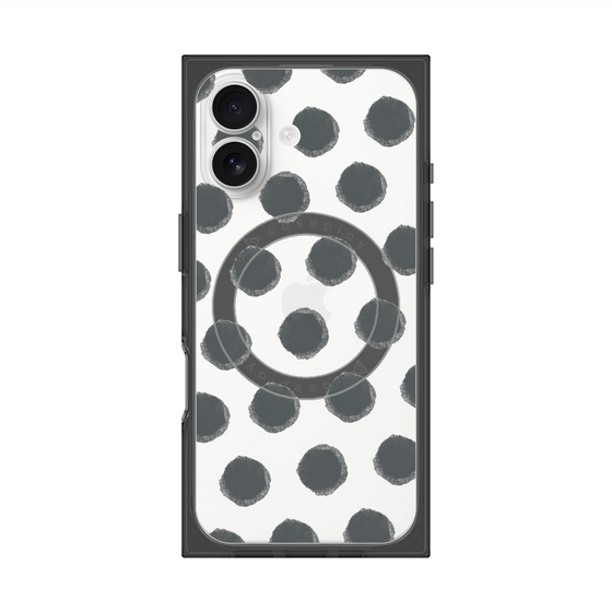Premium Square Case with MagSafe［ Original - Favorite Color Polka Dots - Black ］