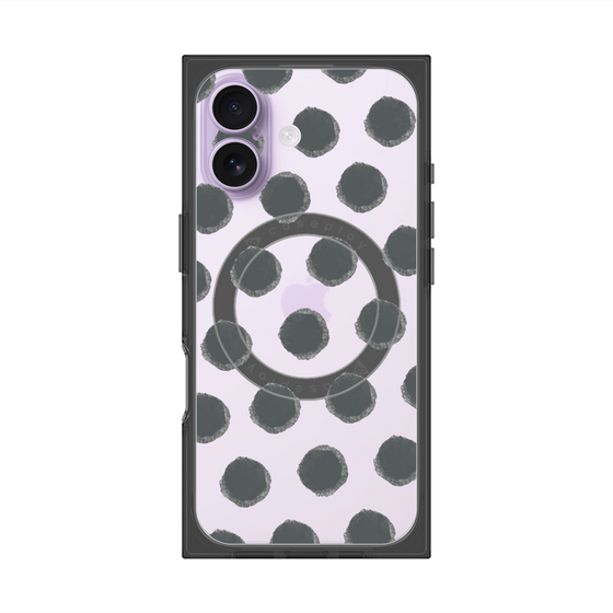 Premium Square Case with MagSafe［ Original - Favorite Color Polka Dots - Black ］