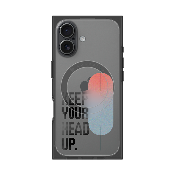 Premium Square Case with MagSafe［ Original - Dot Overlay - KEEP YOUR HEAD UP/A ］