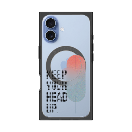 Premium Square Case with MagSafe［ Original - Dot Overlay - KEEP YOUR HEAD UP/A ］