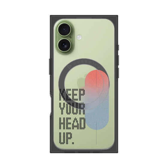 Premium Square Case with MagSafe［ Original - Dot Overlay - KEEP YOUR HEAD UP/A ］