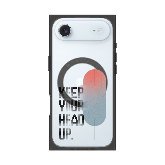 Premium Square Case with MagSafe［ Original - Dot Overlay - KEEP YOUR HEAD UP/A ］