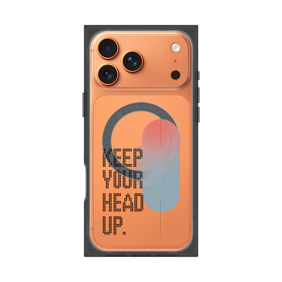 Premium Square Case with MagSafe［ Original - Dot Overlay - KEEP YOUR HEAD UP/A ］