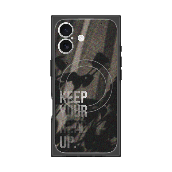 Premium Square Case with MagSafe［ Original - Dot Overlay - KEEP YOUR HEAD UP/B ］