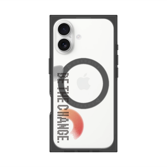 Premium Square Case with MagSafe［ Original - Dot Overlay - BE THE CHANGE/A ］